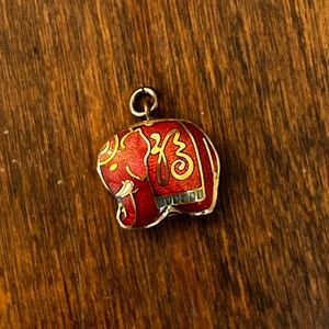 Vintage cloisonne lucky elephant pendant